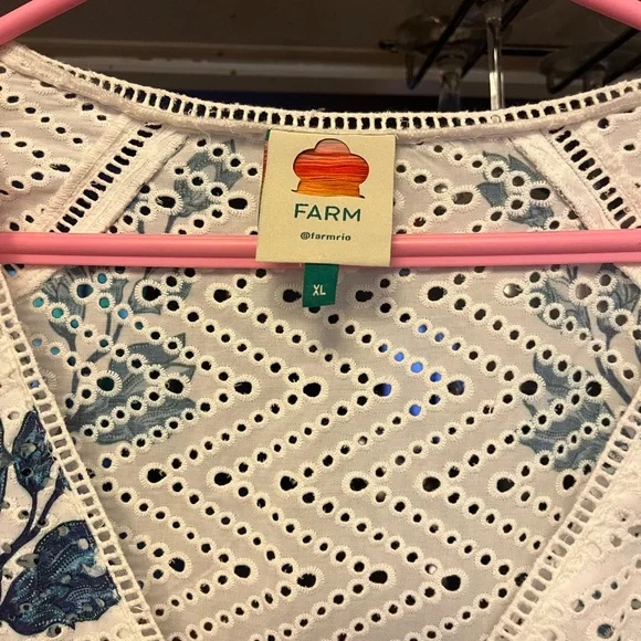 FARM RIO ARARA FLORAL EYELIT MAXI DRESS. - Picture 3 of 5